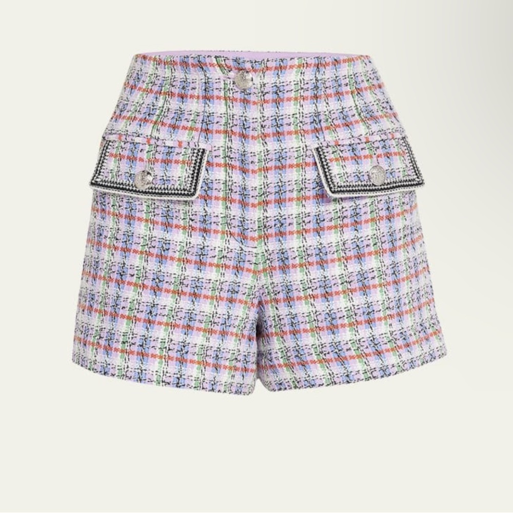 NWT Veronica Beard Inara shorts in light violet Multi in size 0